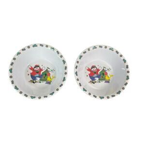 Oneida Vintage Melamine Child's Cereal Bowls‎ 5.5" Circus Clown Big Top Set of 2
